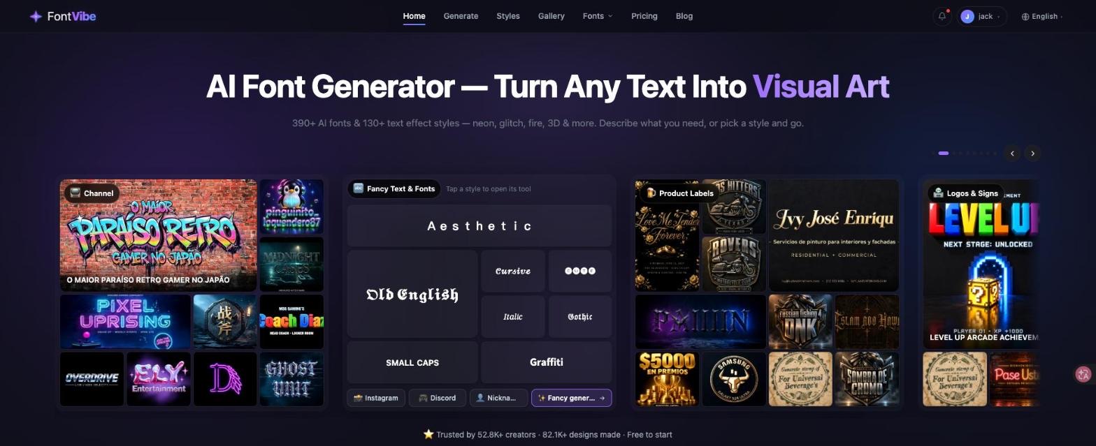 FontVibe homepage